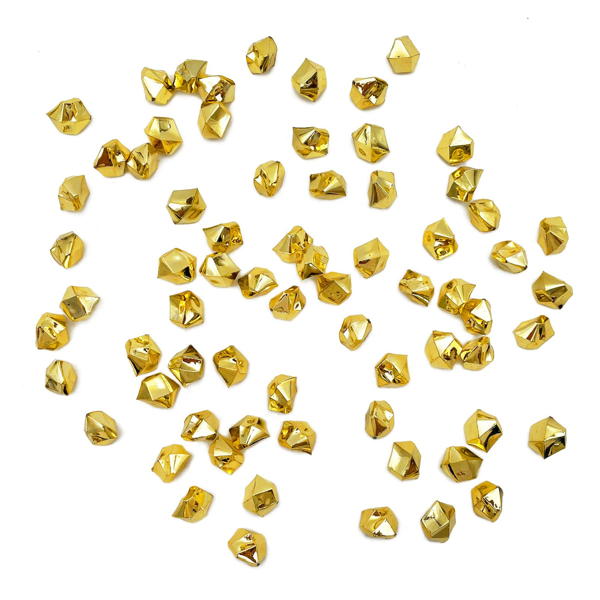 LYFJXX Fake Crushed Ice Cubes, Vase Fillers, 650 Pcs Golden Reusable Artificial Ice Cubes for Wedding Decor