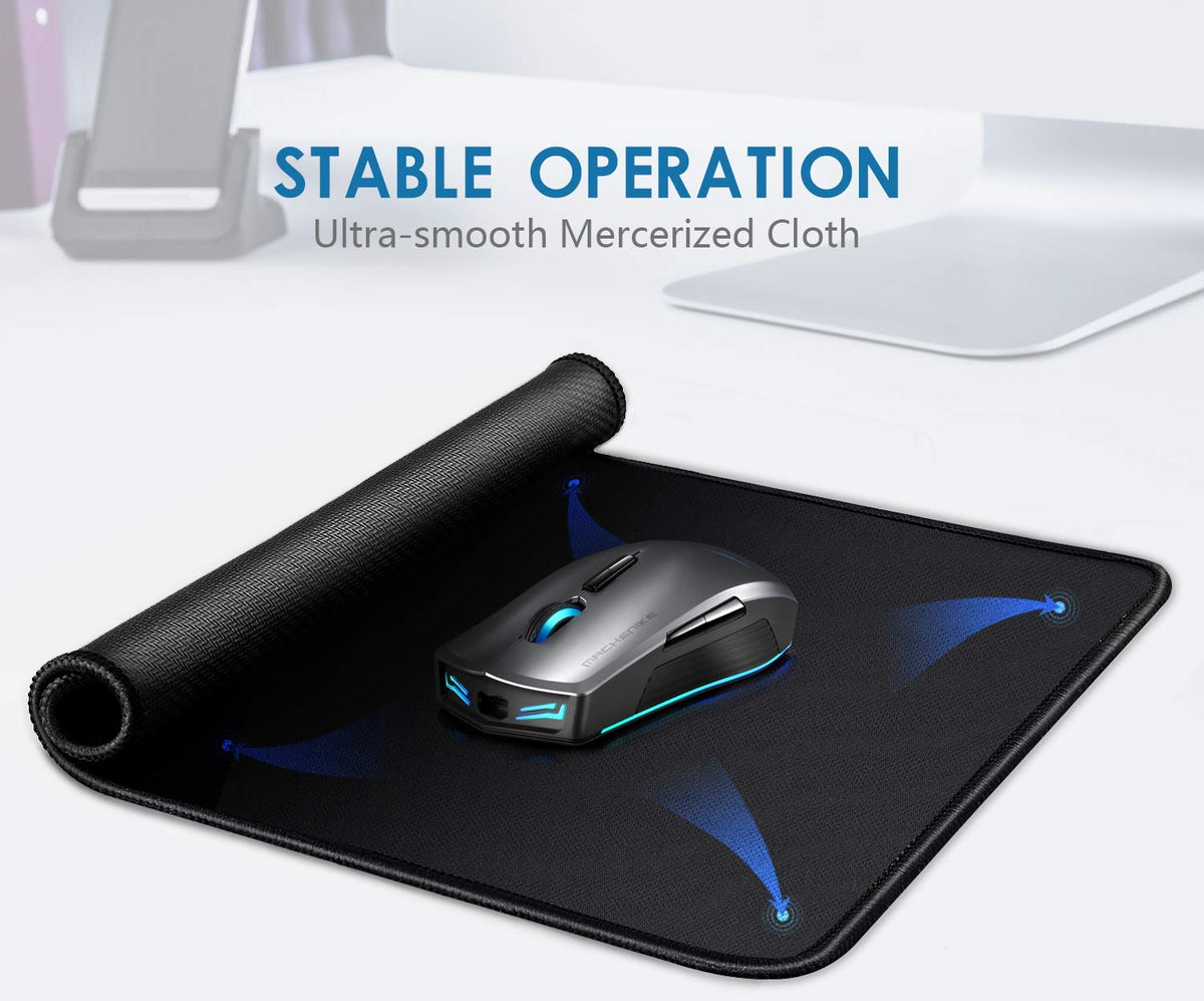 Mouse Pad Bundle Stitched Edges Premium Waterproof Gaming Mouse Mat Pad, Extends Battery Life Non-Slip Rubber Base Thick Black Mousepad for Laptop Computer & PC, 11 x 8.7 inch, Black-Pack of 6