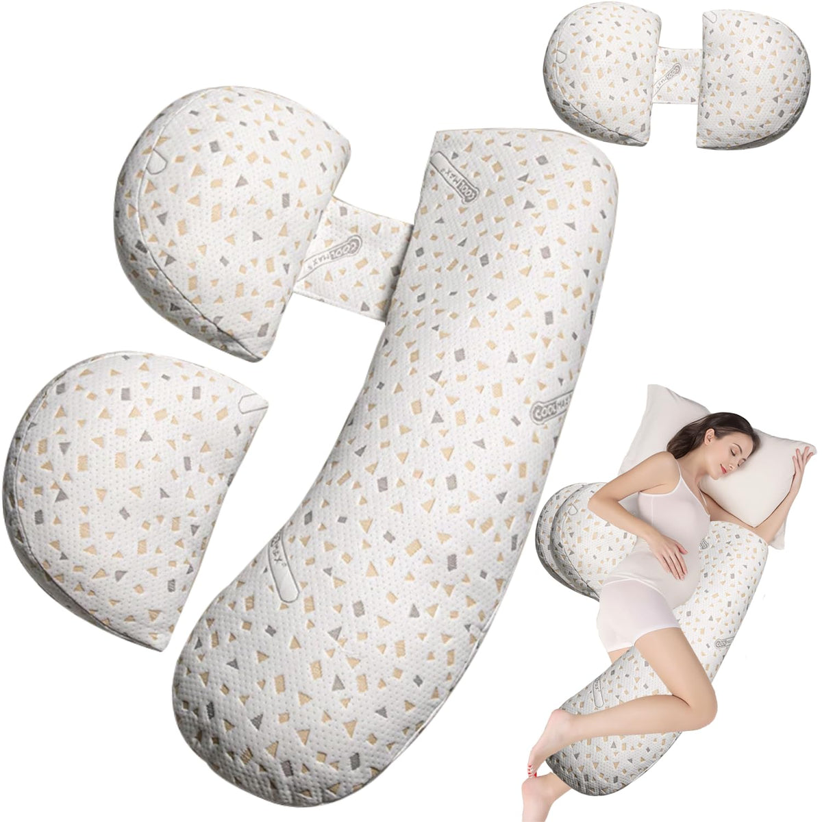YZCCtixi Pregnancy Pillow for Women - Maternity Pillow for Back Pain Relief & Full Body Support, Soft Sleeping Pillow with Removable Cover for Side Sleepers and Pregnancy