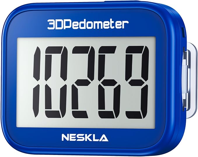 3D Pedometer for Walking, Simple Step Counter with Large Digital Display, Step Tracker with Removable Clip Lanyard, Accurately Track Steps for Men Women Kids Adults Seniors