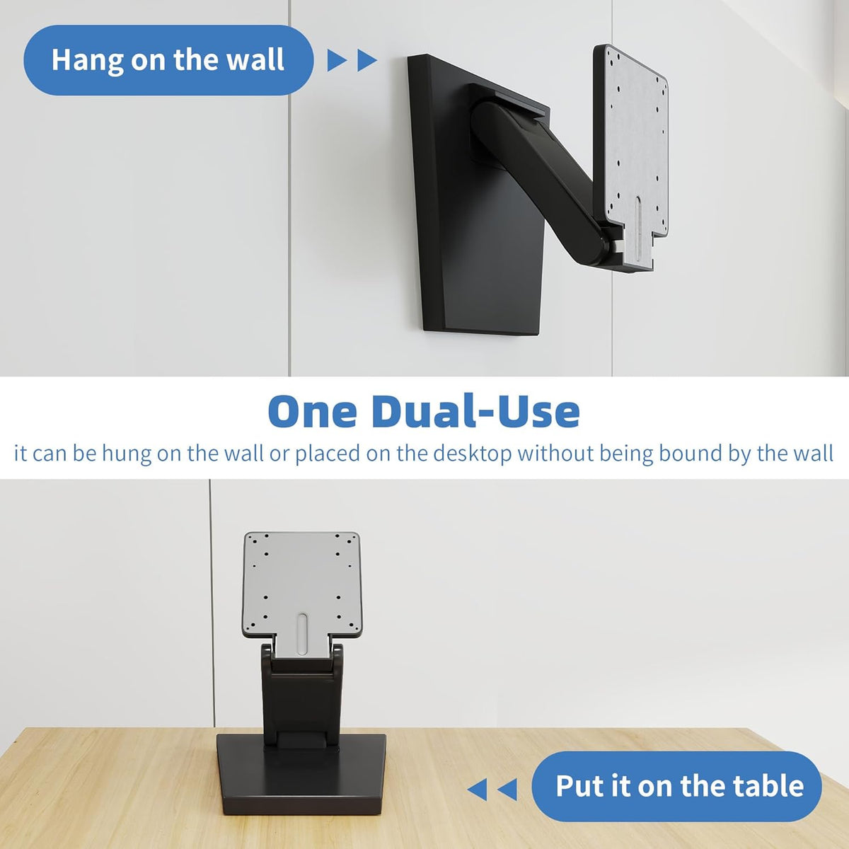 yeshine 75x75mm&100x100mm Adjustable Metal Folding Monitor Bracket for Touch Screen Desk Mount with VESA Hole All