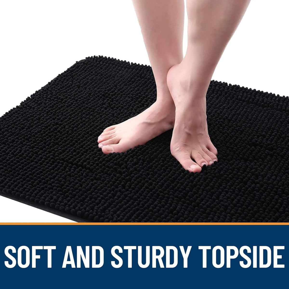 OLANLY Dog Door Mat - Absorbent Non-Slip Washable Doormat for Muddy Paws | 54x32 Black Chenille Carpet