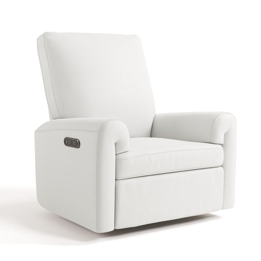 Storkcraft Sorrento Deluxe Power Recliner Swivel Glider – Premium Electronic Nursery Rocking Chair, Oeko-TEX 100 Certified, Includes Dual-USB Charging Port with USB-A & USB-C (Ivory Basketweave)