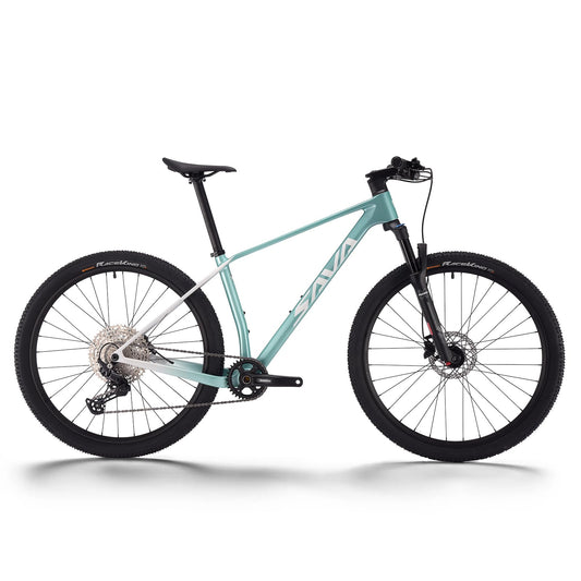 SAVADECK Carbon Fiber Mountain Bike with Shimano Deore M6100 12-Speed, MTB Bicycle with Hydraulic Disc Brakes(Green, 27.5 * 17)