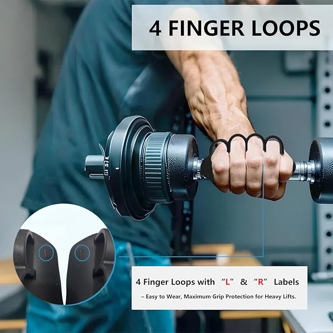 Ergonomic Finger-Sleeve Gym Grip Pads,Anti-Slip Palm Protectors for Weightlifting,Dumbbells,Pull-Ups，Fitness Gloves– Unisex(Black/Grey/Red)