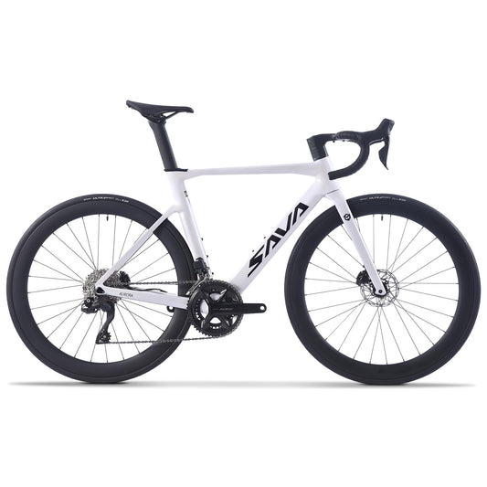 SAVADECK Carbon Road Bike, Lightweight 24-Speed Shifting Road Bicycle with Shimano 105 Di2 7170 Groupset, Carbon Frame with 700C Carbon Wheelset Disc Brake, Integrated Design Race Bikes for Adults