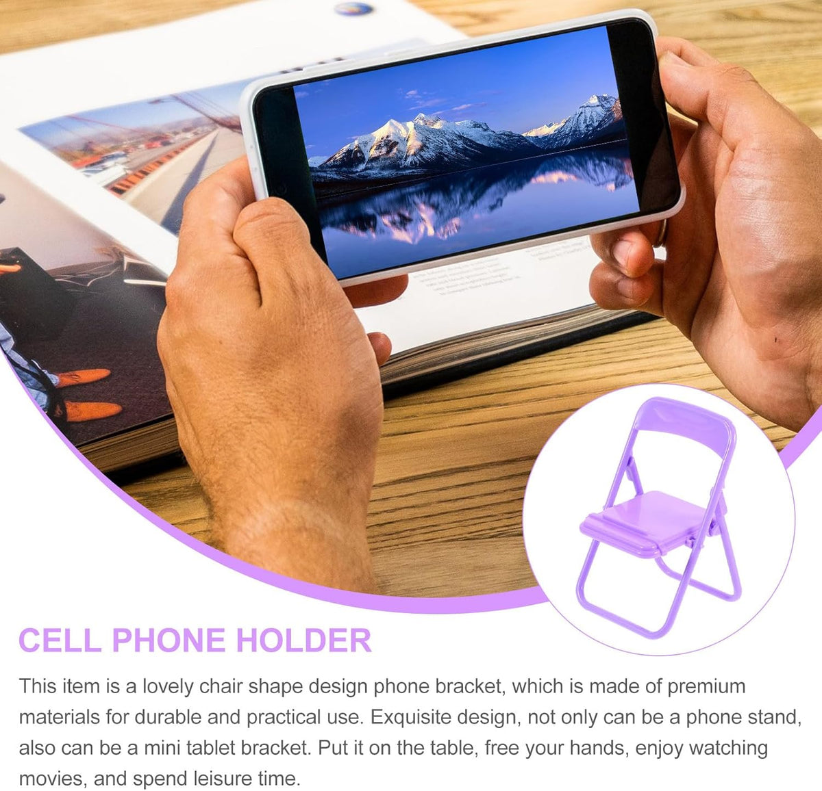 Angoily 10pcs Folding Chair Design Phone Stands Mobile Phone Brackets Creative Cellphone Holders for Desktop Use