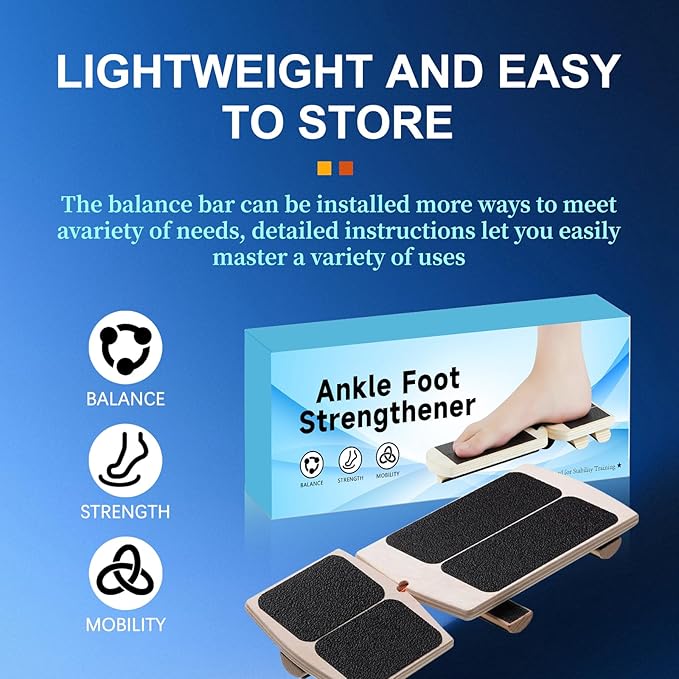 Ankle Foot Strengthener, New Sprain Exerciser, Single Leg Balance Board for Stability Training, Posture Corrector, Home Gym Fitness Equipment (Log color)