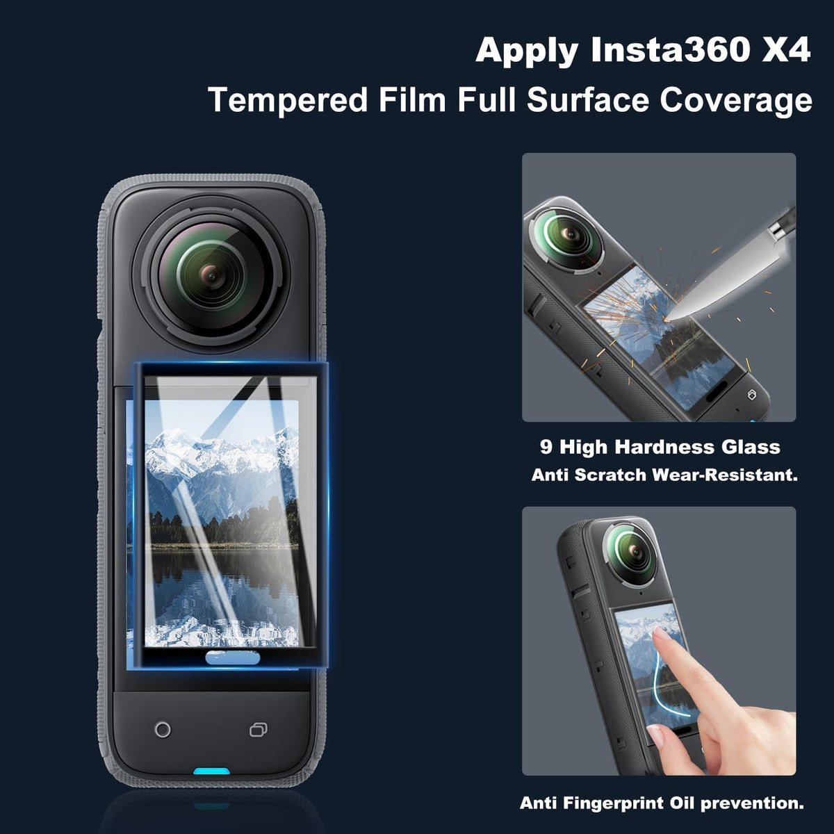 Vasgather 360 X4No X4 Camera Accessory Kit for Insta Fit for AIR- Lens Guards, Silicone Case, Camera Case,Screen