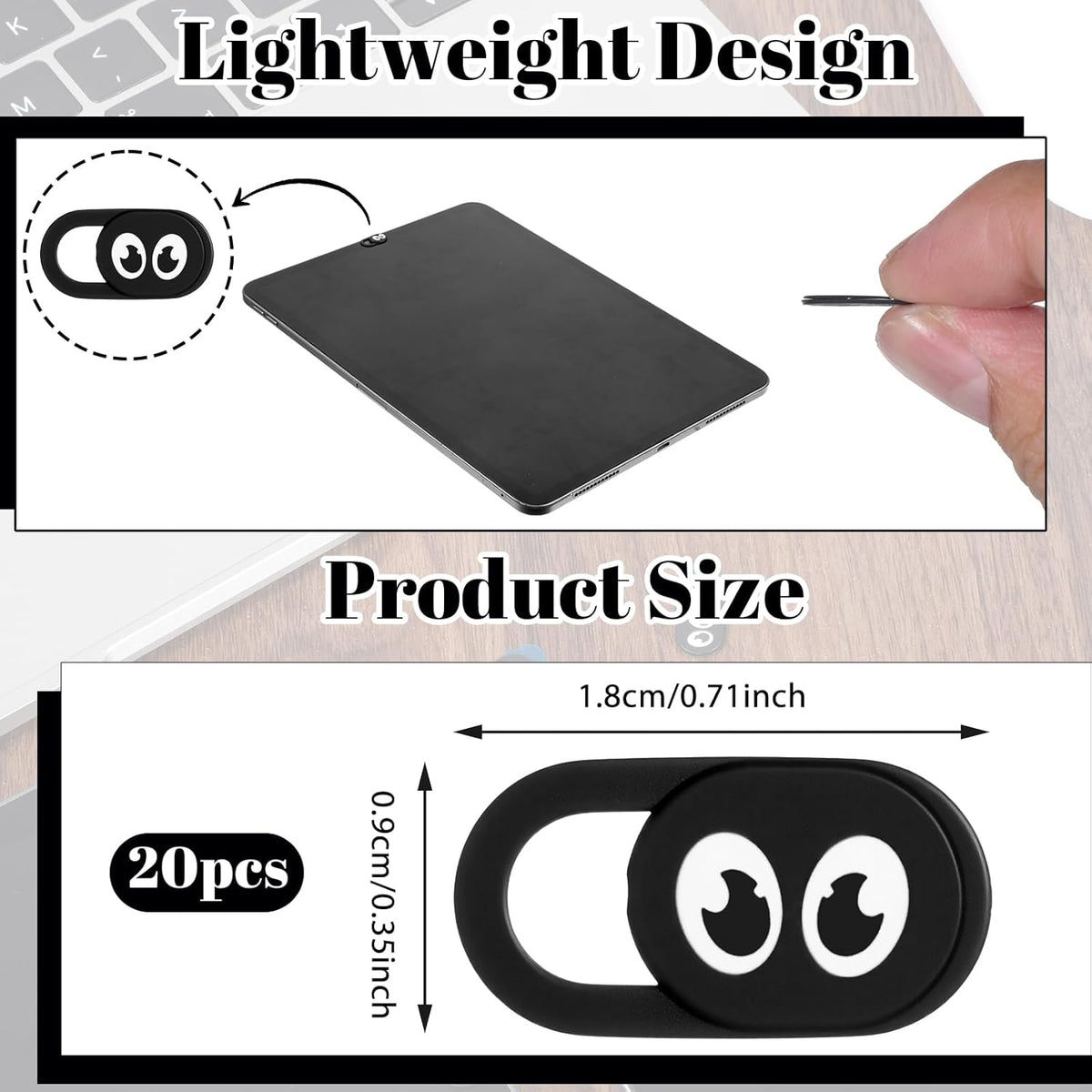 LXUEJIE 20 0.023 Inch Pcs Webcam Cover Slide, Ultra Thin Universal Laptop Camera Cover Slide Webcam Covers Cameras