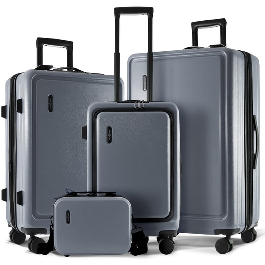 TRAVELARIM Hard Shell Luggage Sets with Spinner Wheels 4 Piece, Expandable Large Suitcases with TSA Lock, Travel Large Suitcase Set, Teal Luggage Set