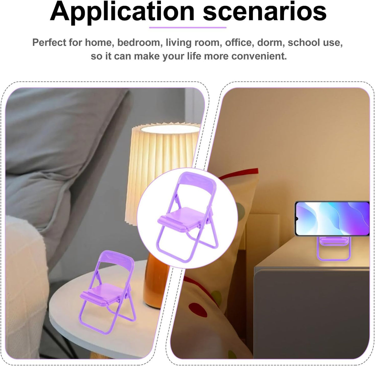 Beaupretty 10pcs Folding Chair Shape Phone Stands Portable Plastic Smartphone Holders Multi-Functional Desk Brackets