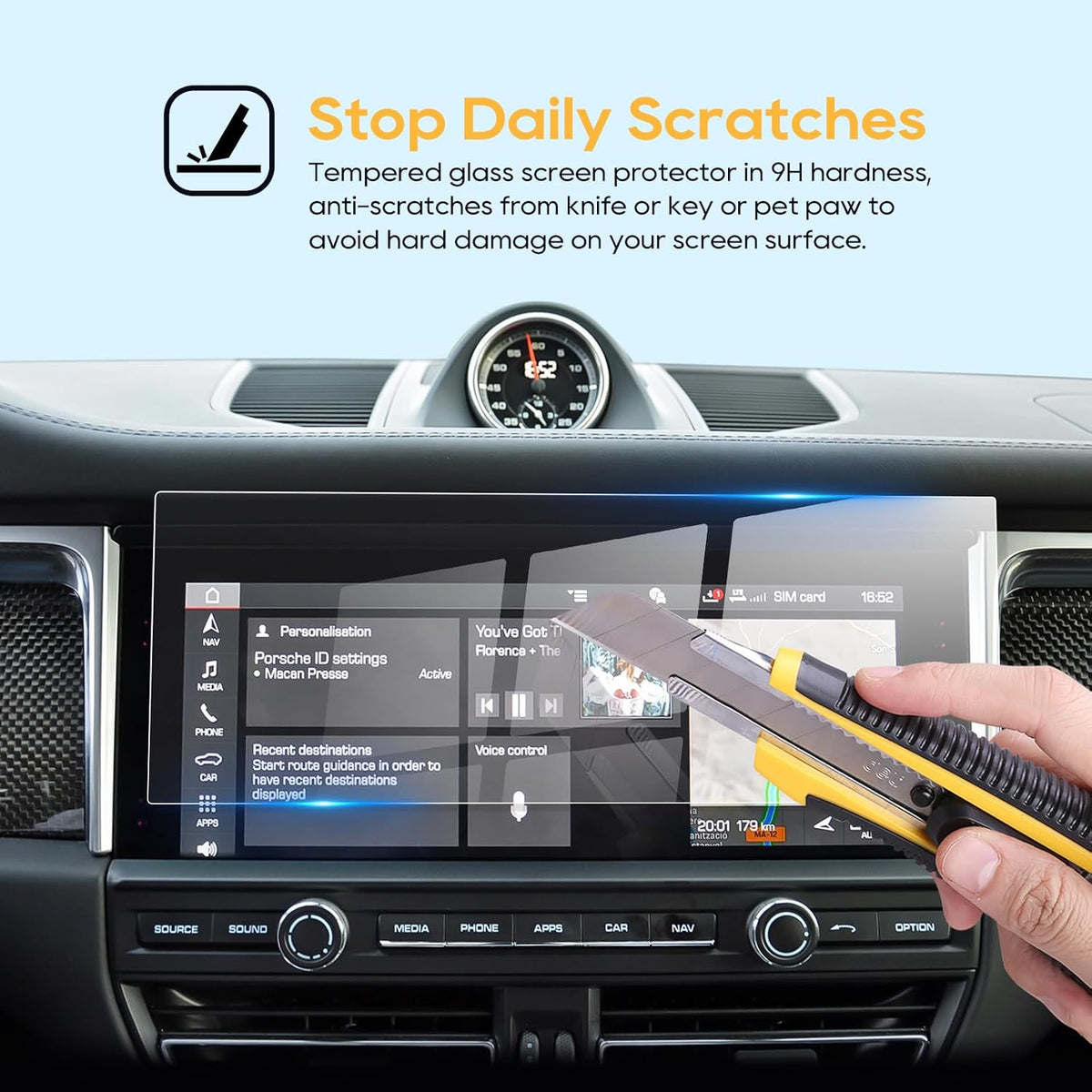 2019-2024 2025 10.9-Inch LFOTPP Compatible with Macan Screen Protector Porsche Macan [Base/T/S/GTS] Glass Infotainment