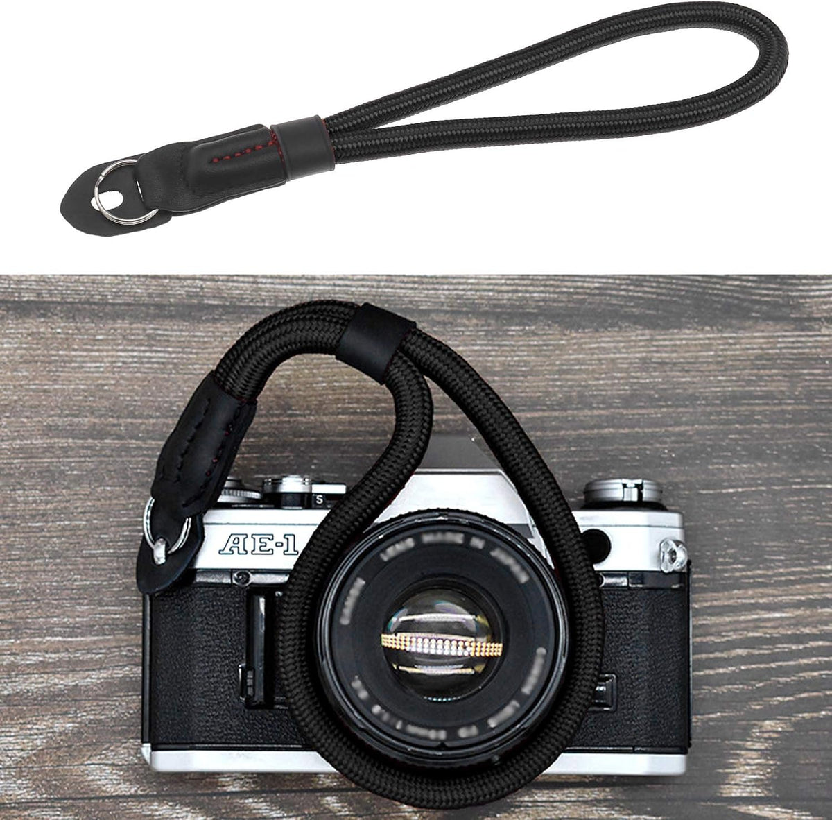 Soft Cotton Core Anti-Scratch Wrist Strap for DSLR Cameras - Comfortable & Stylish (Black)