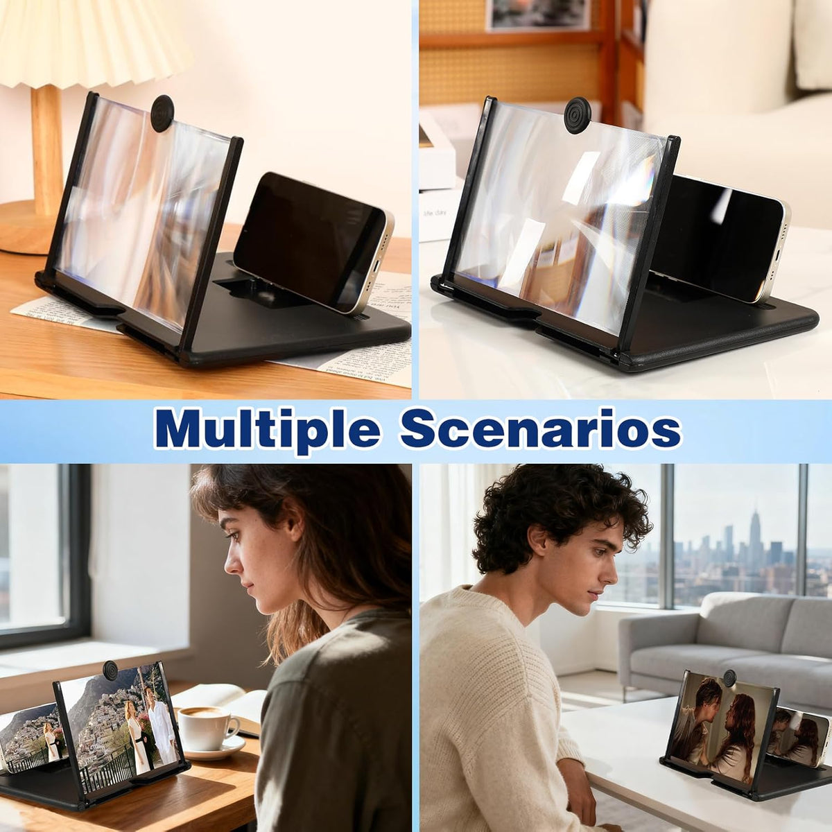 BSonata 3D 10inch) Screen Magnifier Version, Mobile Phone HD Magnifying Projector Screen Enlarger for Movies, Videos