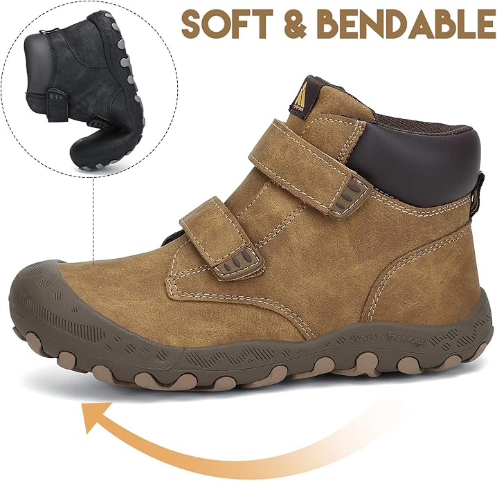 Mishansha Kids Hiking Boots Toddler Girls Boys Hiking Shoes Water-Resistant Anti-Collision Non-Slip Athletic Outdoor Trekking Boots