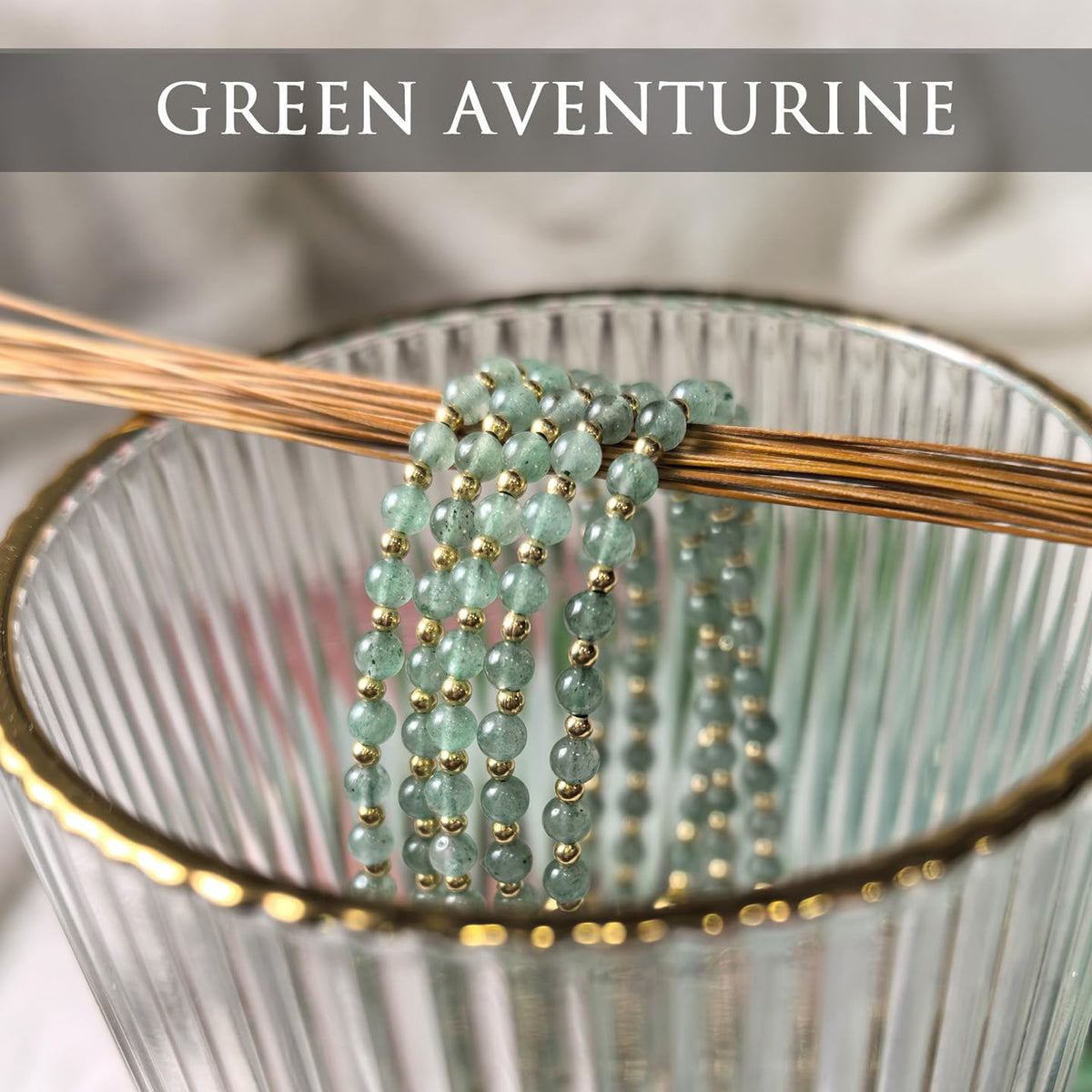 Morchic 3mm Green Aventurine Natural Gemstone Beaded Bracelet for Women, Dainty Tiny Charm Jewelry, Adjustable 7.1-8.6", Ideal Birthday Holiday Gift