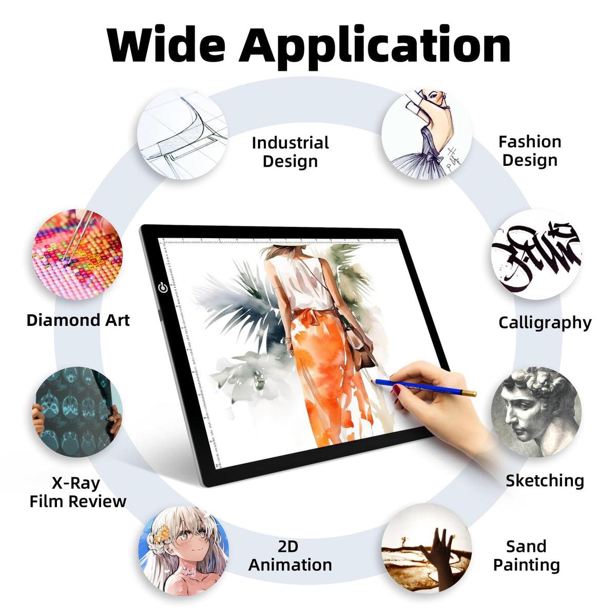 LooEooDoo A3 Light Pad for Diamond Art Bright Board, Tracing Light up Box for Weeding Vinyl, Ultra-Thin Copy Board with Adjustable Brightness for Drawing, Sketching, Animation