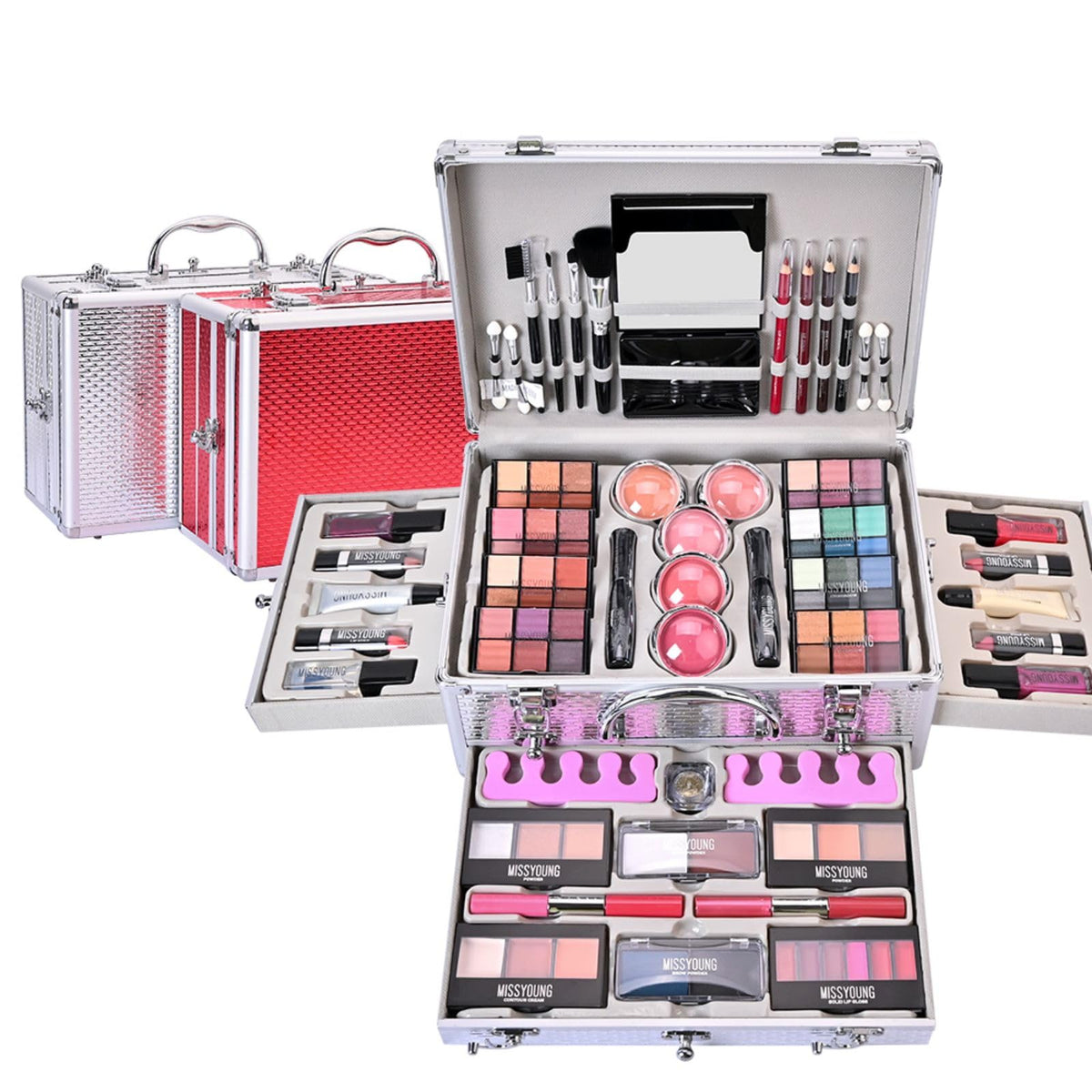 FantasyDay All-in-one Holiday Make up Gift Set | Makeup Kit for Women Full Kit Essential Starter Bundle Include Eyeshadow Palette Lipstick Blush Foundation Concealer Face Powder Mascara Lipgloss Brush