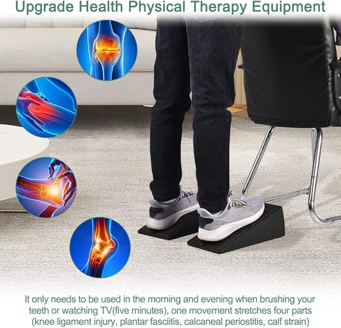 Slant Board Squat Wedge for Calf Stretchingï¼? Pcs 12" x 6.3" Foot Stretcher Balance Board for Plantar Fasciitis, Adjustable Foam Slant Board Wedge Great for Exercises