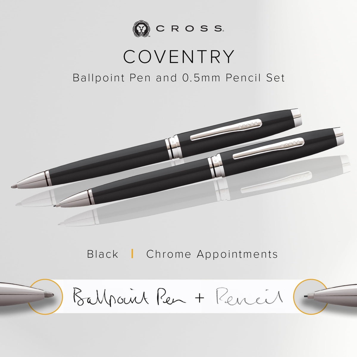Cross Coventry Black Lacquer Pen and Pencil Gift Set