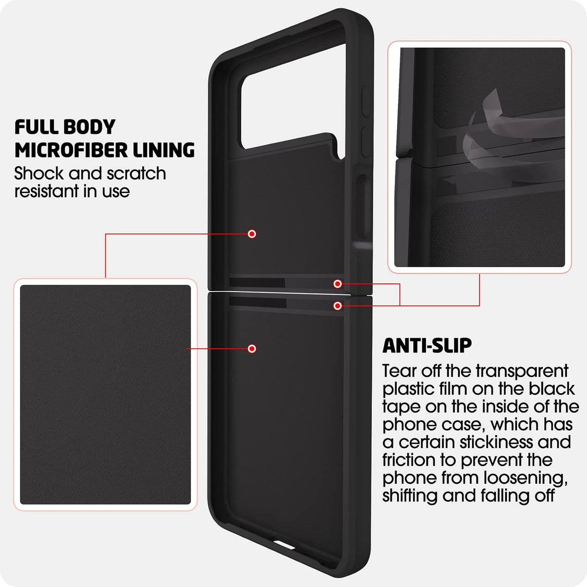 ABITKU 4 360Ring 4 6.7 inch Compatible with Galaxy Z Flip Case, Silicone with Kickstand Holder Microfiber Cloth