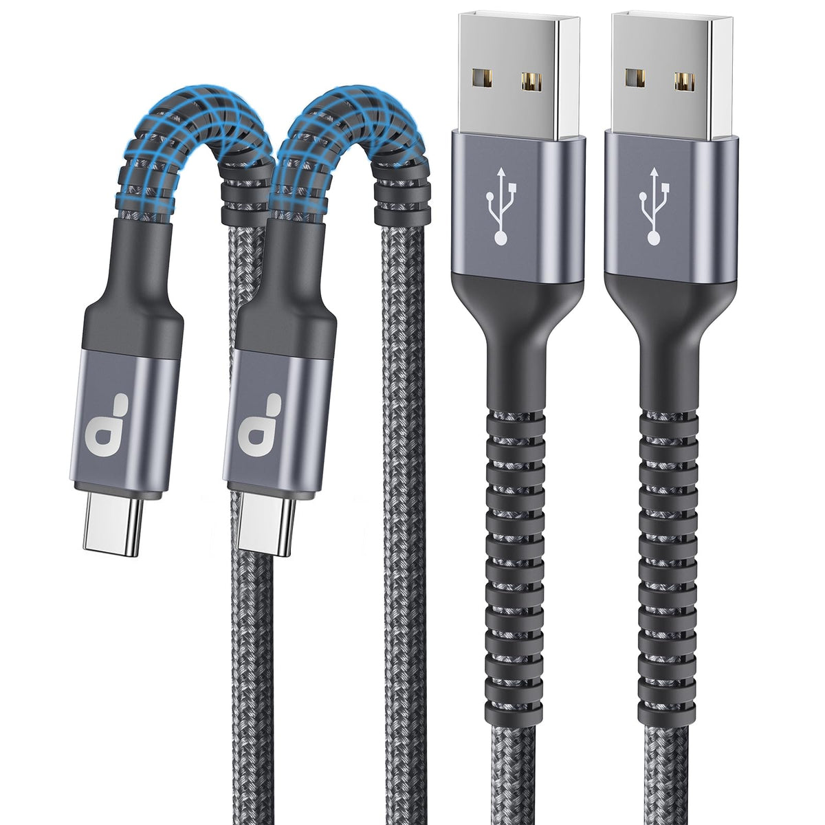USB to USB C Cable 3A Fast Charging [2 Pack, 6FT], USB A to USB C Charger Cord, Upgraded Extra Durable Braided USBC Cable Compatible with iPhone 17 16 15 Pro Max,Samsung Galaxy S10 S9, LG and More
