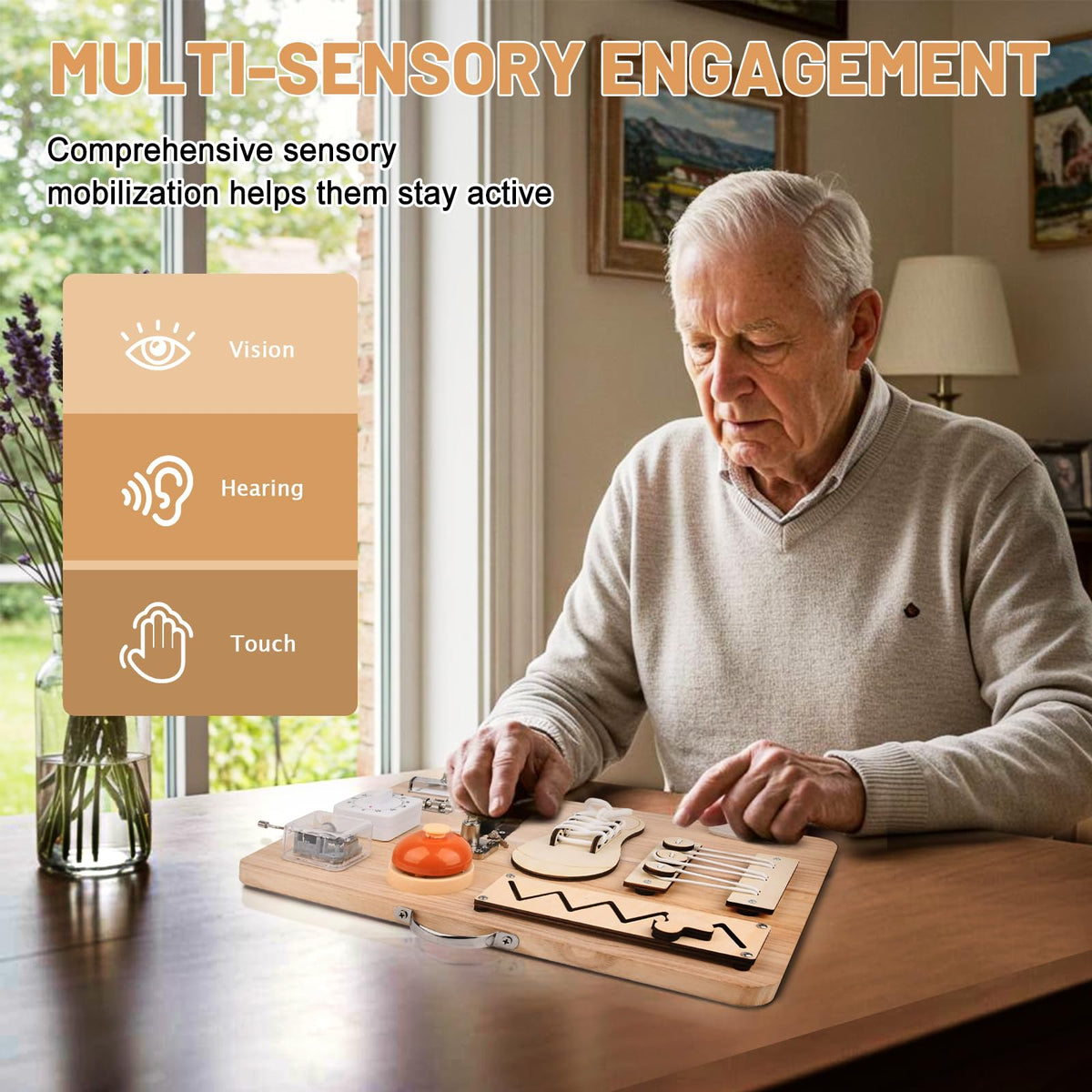 Fi/dg/et B/oa/rd for Seniors to Enhance Life Skills, Assistive Product for Home Use
