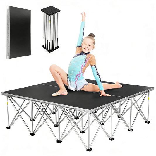 Portable Stage Platform 4'x4', Foldable Small Stage Platform 48'' L*16''H, Load Capacity of 700kg/1540lbs, Easy to Carry/Assemble Platform Stage for Band Events School Wedding Drums Concerts Bars