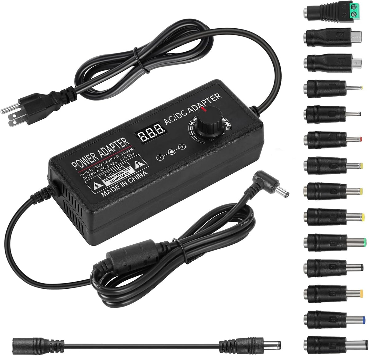 LQYLXR 3V~12V 12A 144W Adapter,3V 4V 5V 6V 7V 8V 9V 10V 11V 12V, 14 Universal Power Supply Adjustable Variable