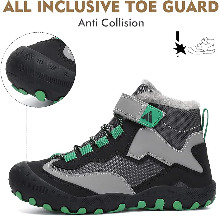 Mishansha Kids Hiking Boots Toddler Girls Boys Hiking Shoes Water-Resistant Anti-Collision Non-Slip Athletic Outdoor Trekking Boots