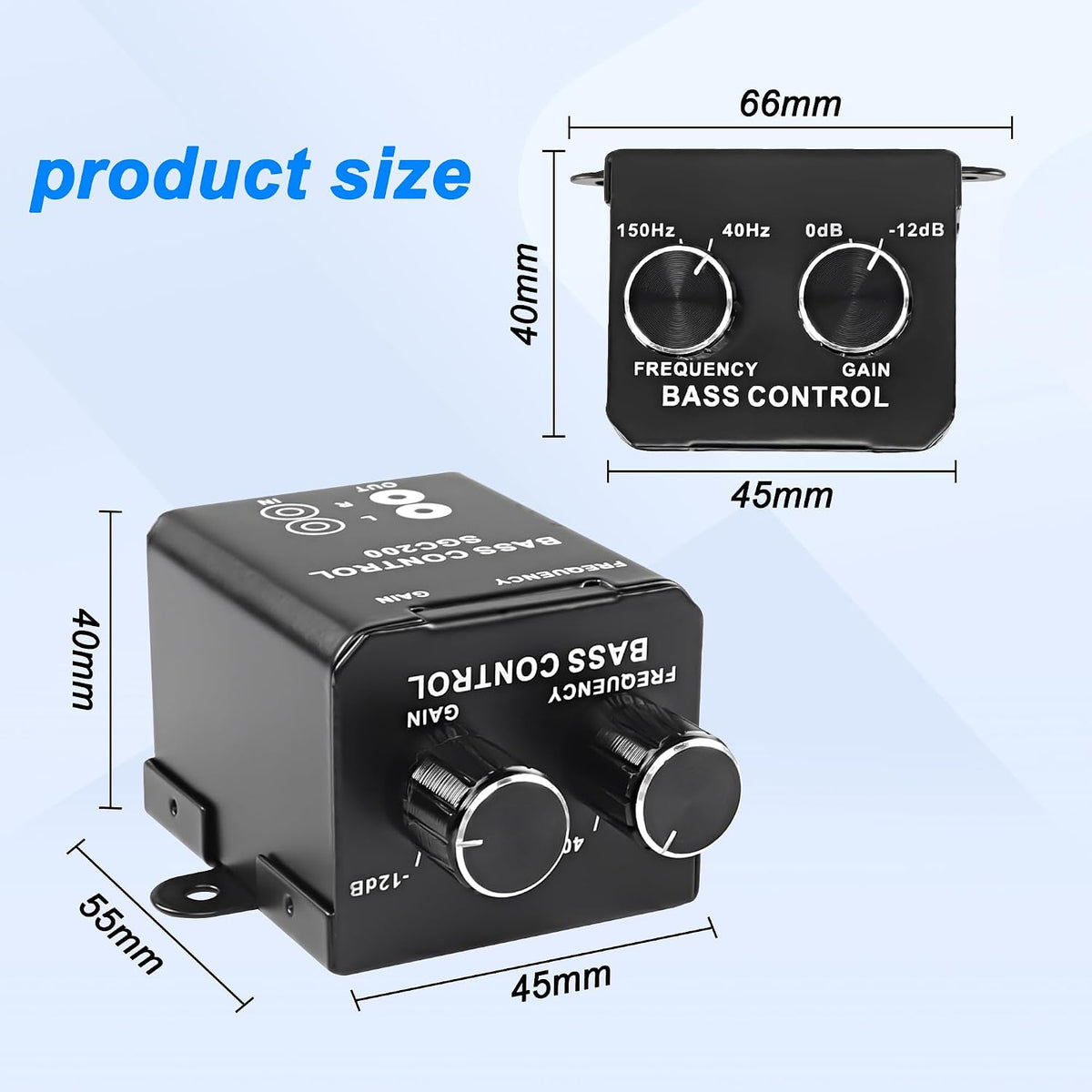 MEIRIYFA RCA Bass Knob for Car Amplifier Volume Control Knob Universal Car Audio Gain Regulator Remote Controller