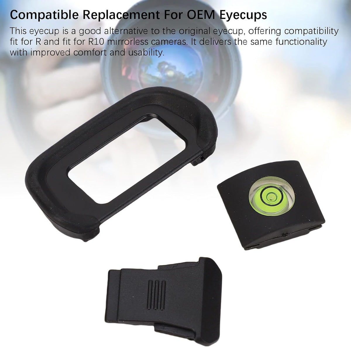 Set 3 in1, R10 XUMIUZIY Camera Eyeshade Viewfinder Eyecup Hot Shoe Cover Bubble Level Made from ABS Material Easy