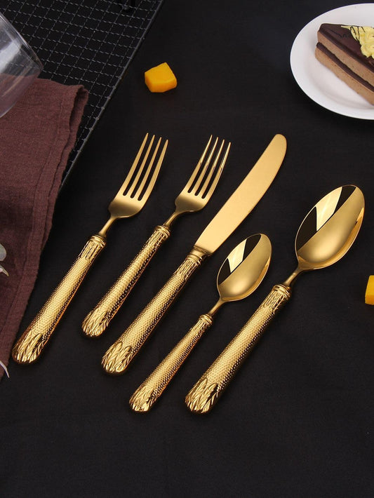 ELiTA Essentials 20-Piece Gold Silverware Set, Premium 18/10 Stainless Steel Flatware Set for 4, Mirror Polished Gold Cutlery, Dishwasher Safe Modern Tableware