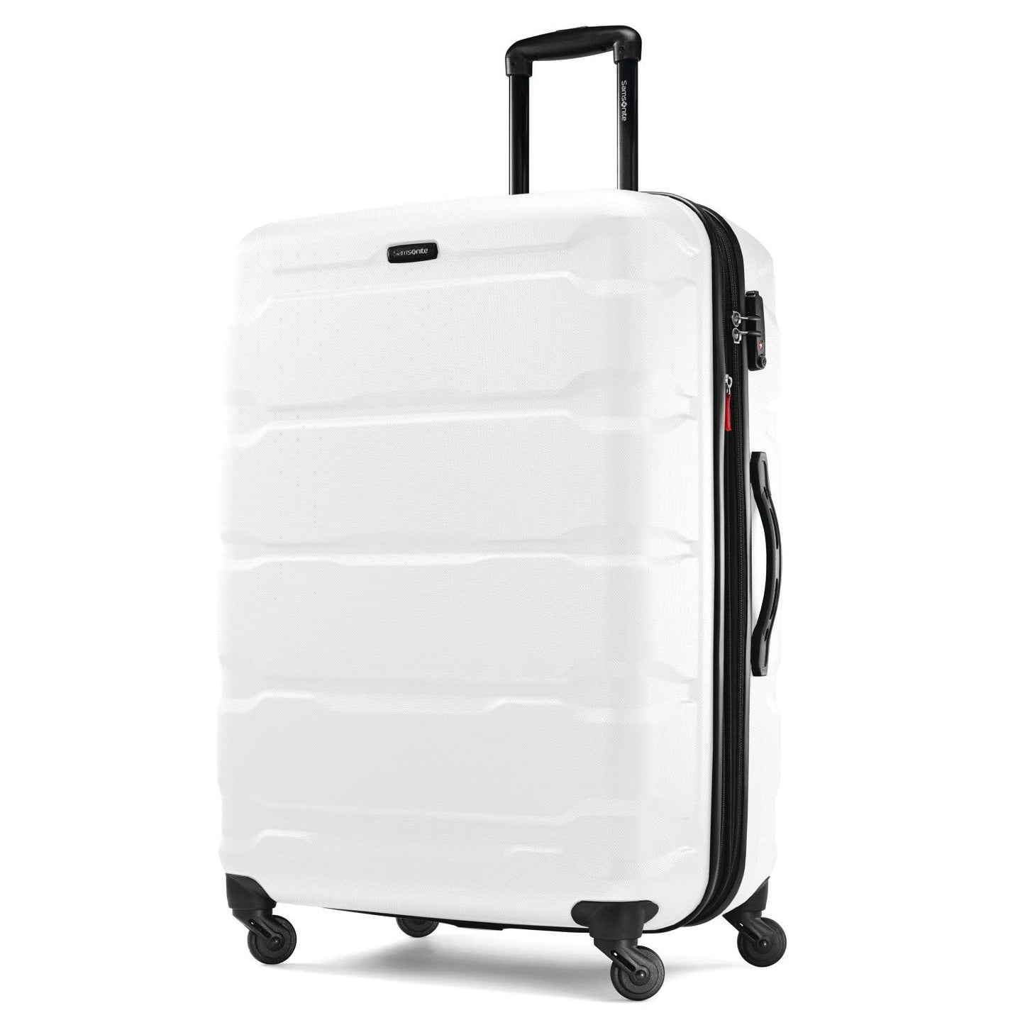 Samsonite Omni PC Hardside Expandable Luggage with Spinner Wheels, Checked-Large 28-Inch, White