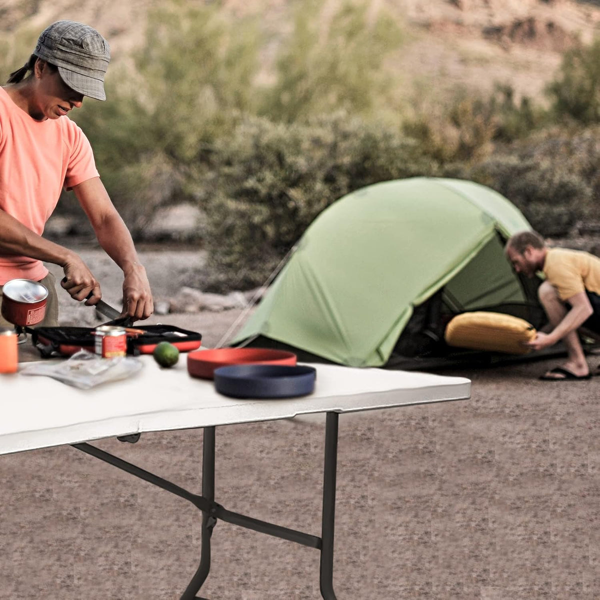 Skiennix 5 FT Plastic Folding Table - Portable Dining & Picnic Table for Small Spaces | Indoor/Outdoor Use