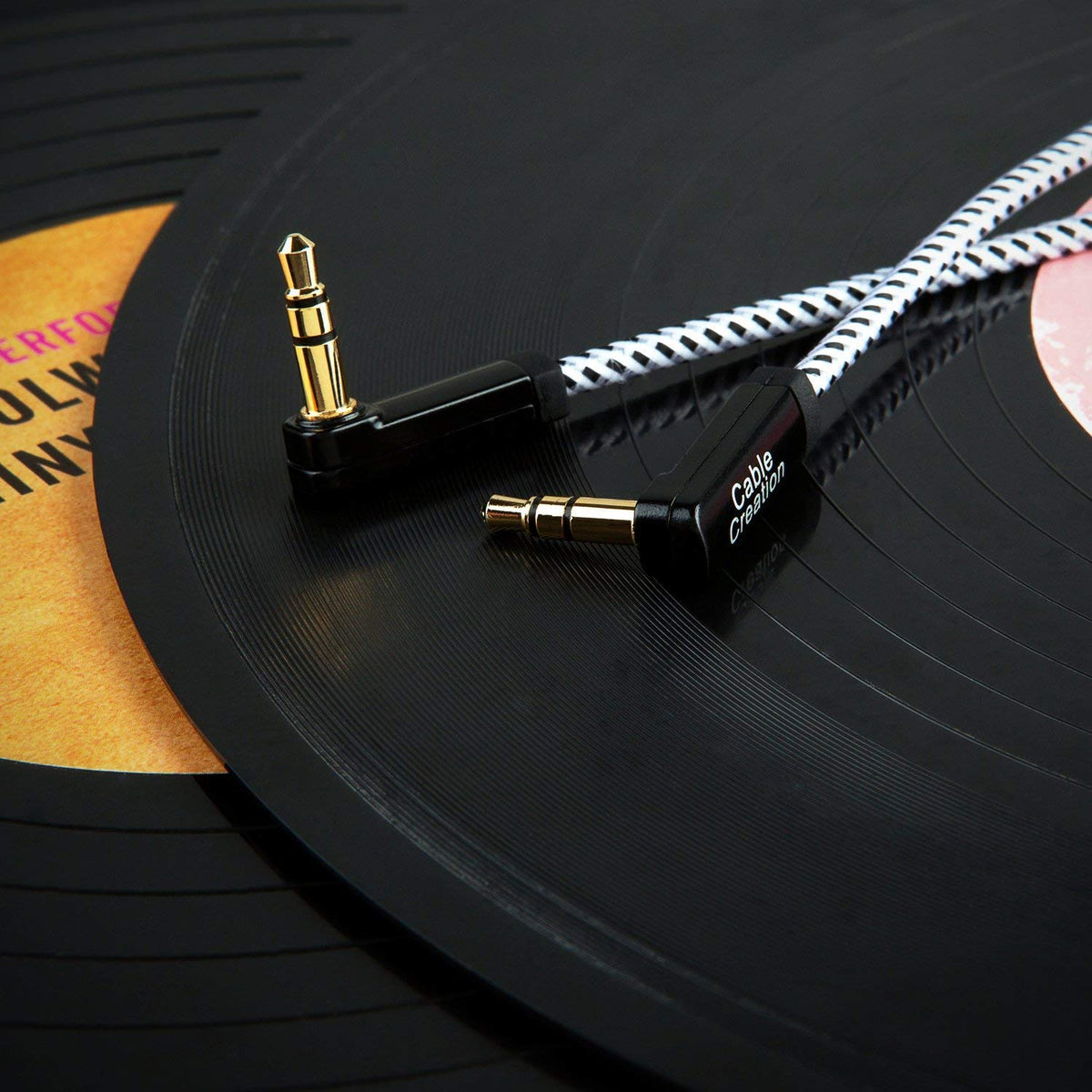 3.5mm Cable(1.5FT/0.45M), 90 3.5mm MP3 CableCreation Audio Degree Male to Male Auxiliary Aux Cable for Phones, Tablets