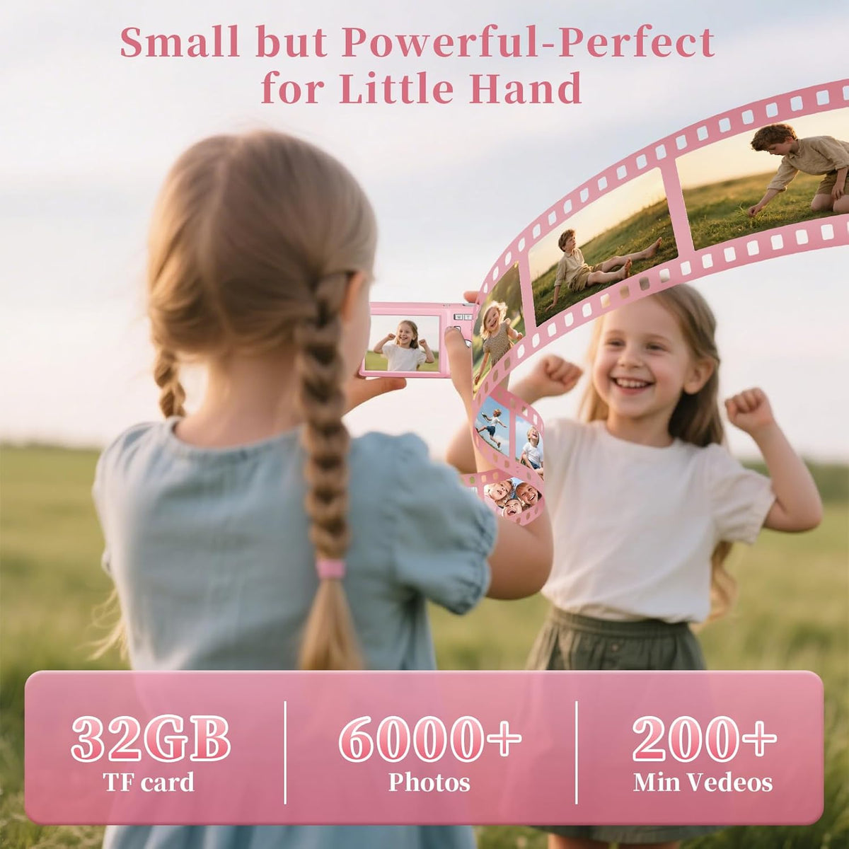 Basdecm 4K 50MP -16X 6 7 8 9 10 Digital Camera for Kids: Pink Camera for Photography Zoom Anti-Shake, Date Stamp