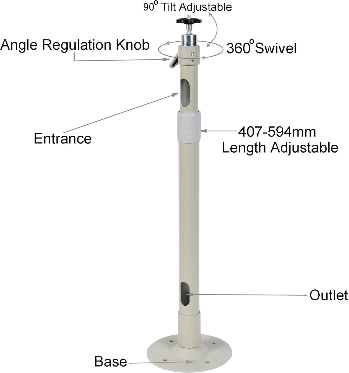VideoSecu 1/4 20 MCB24 1XS Security Camera Wall Ceiling Mount Bracket Stand Tilt Swivel Mounting Device for Some Mini