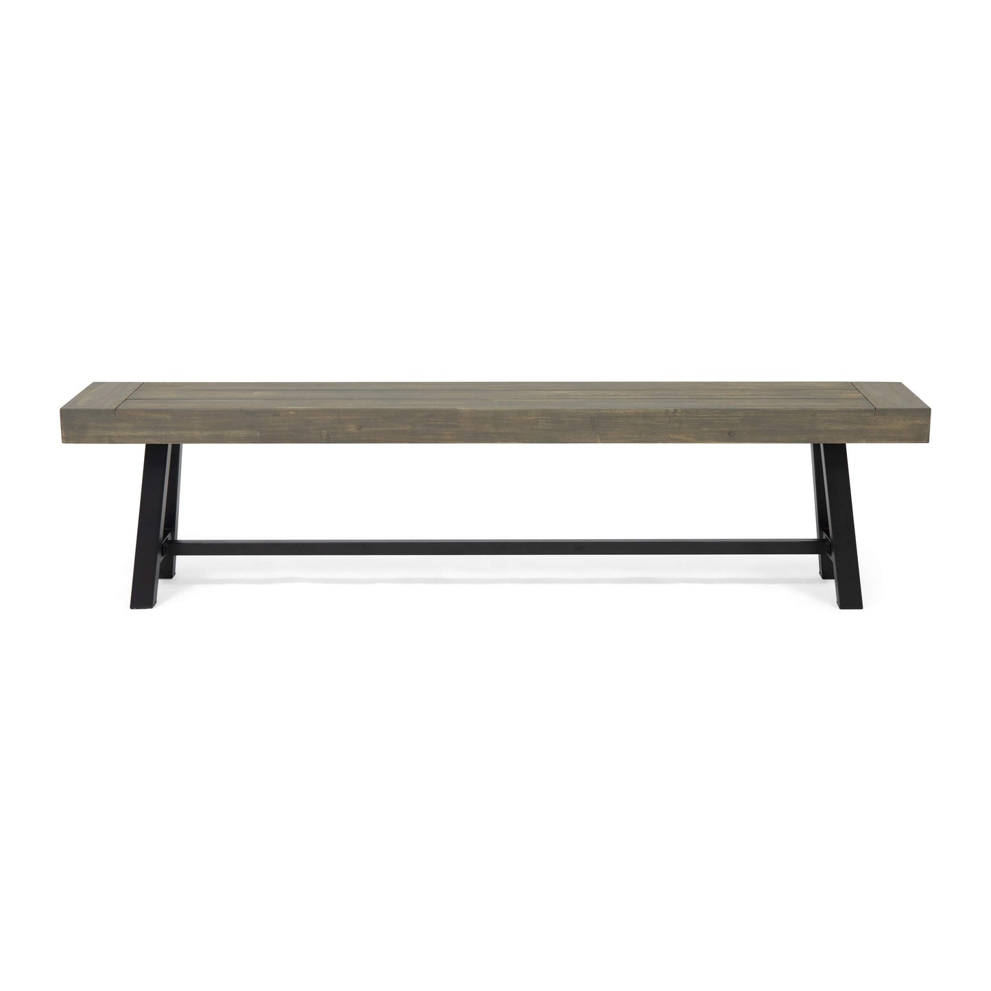 Christopher Knight Home Carlisle Outdoor Acacia Wood Picnic Dining Set, Gray and Rustic Metal