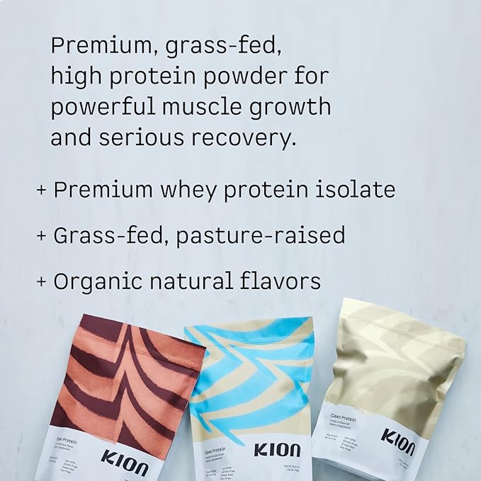 Kion Clean Protein | Grass-Fed & Pasture-Raised Whey Isolate Protein Powder | Smooth Vanilla | 30 Servings