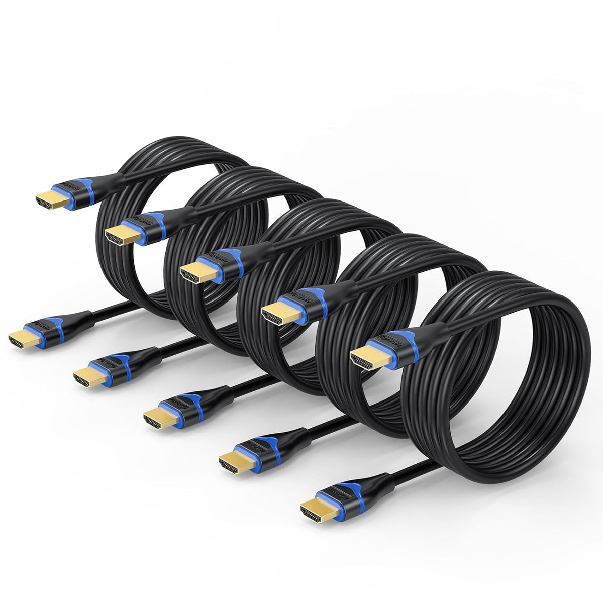 4K 8FT 5-Pack, 8 2.0 4K 60Hz, 2K 1440P, 1080P, 2.2, 3D PS5/PS4/PS3, HDMI Cable HDMI to HDMI Cable Foot High Speed HDMI