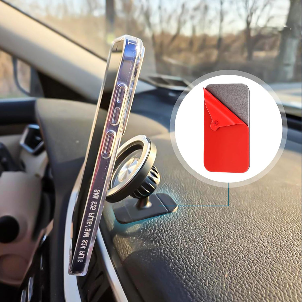 Yexiya 4 Pack 1.1x1.9 4 Double Sided Sticky Adhesive Pads Replacement Mounting Tape for Magnetic Phone Car Mount, Dash
