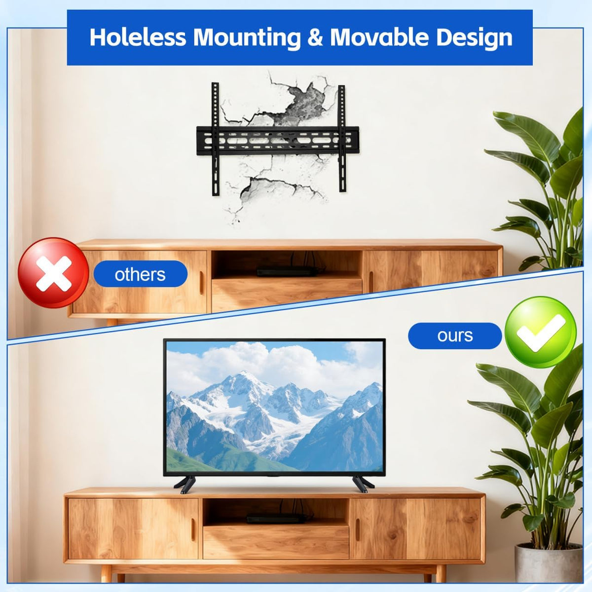 DIYEAH 32-55 Inch 2 Universal TV Stand Legs for LCD LED Televisions, Tabletop TV Base Mount Brackets with Non-Slip