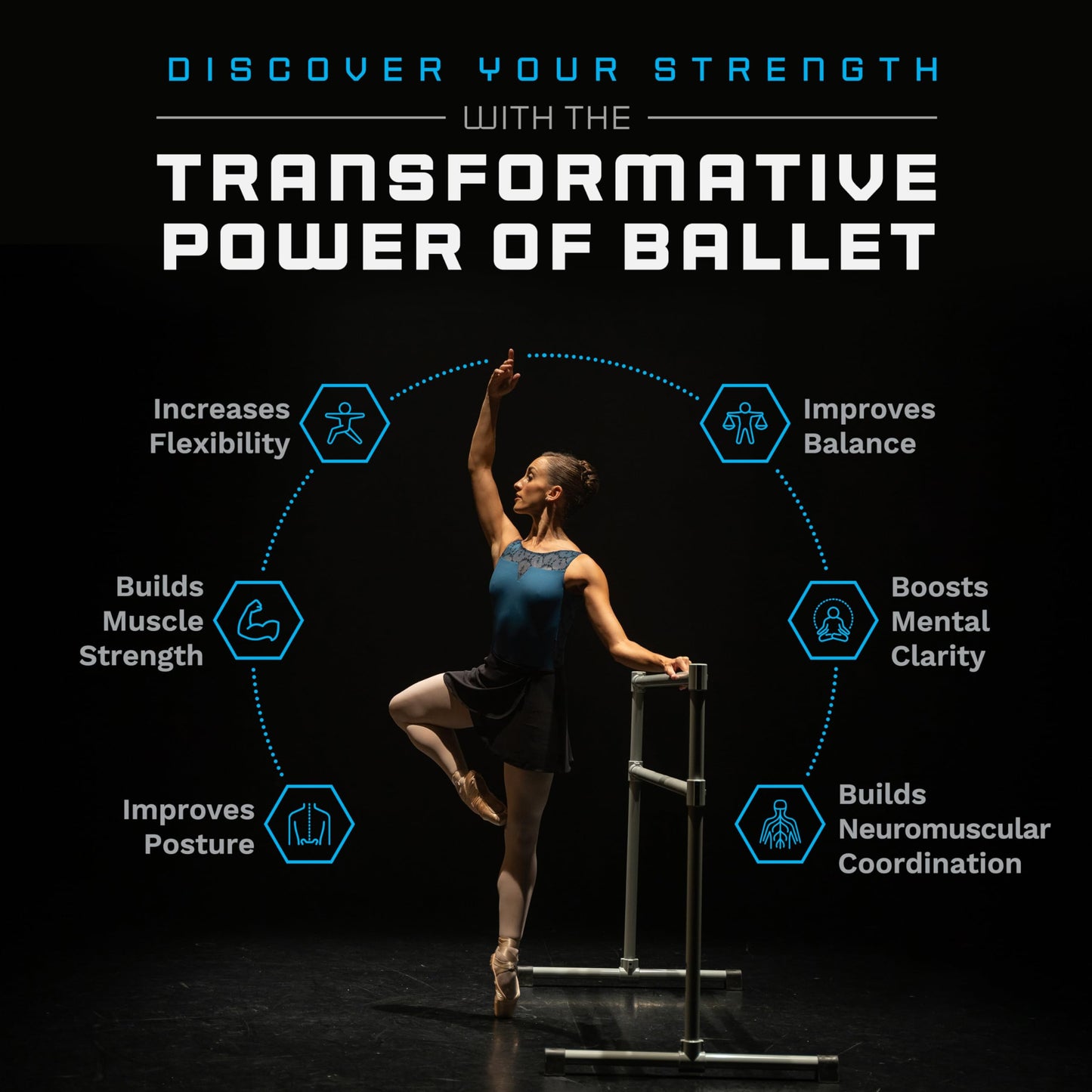 VITA Barre Portable Freestanding Double Ballet Barre, Extreme, 7 Ft Bars, Light Pink, Steel | Fixed Height, Made in USA, Home or Gym Exercise Equipment for Kids & Adults | Dance, Fitness, Pilates