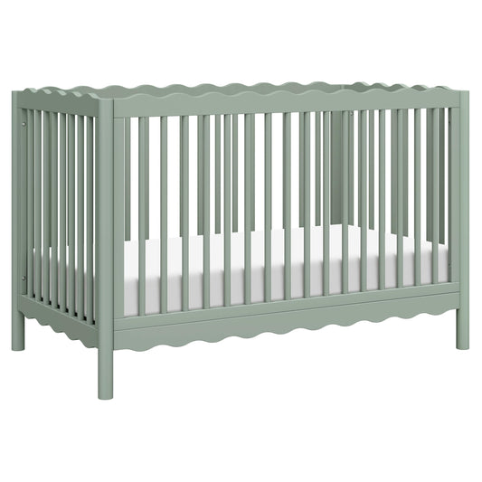 Babyletto Swell 4-in-1 Convertible Crib with Toddler Bed Conversion Kit in Light Sage, Greenguard Gold Certified, Made of 100% Solid Wood