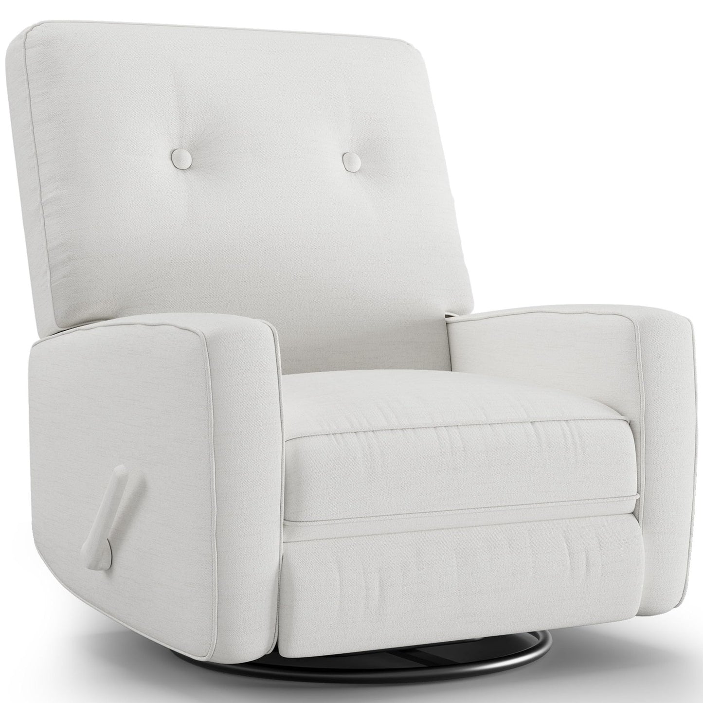 GarveeHome Recliner Chairs, Swivel Rocker Recliner, Glider Recliner Nursery Chair, Recliner Chair for Adults, 360°Swivel Glider Rocking Chair for Living Room, Bedroom, Office, Linen, White