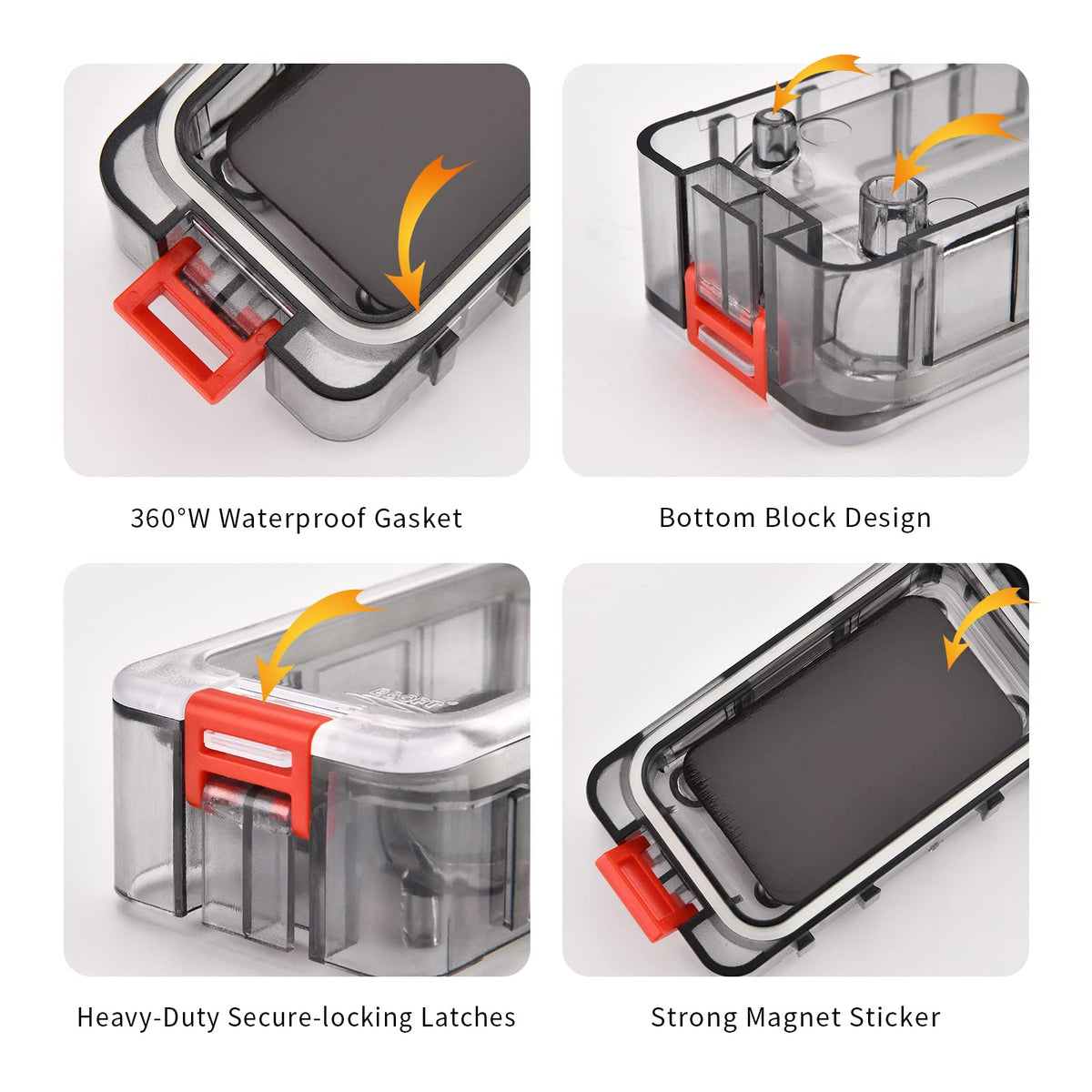 ECOFT Small Tackle Box 8pcs Removable Freely Assemble Fishing Tackle Storage Boxes Strip Seal Luminous Waterproof Fishing Tackle Organizer With Strong Magnetic Function Plastic Storage Organizer Box