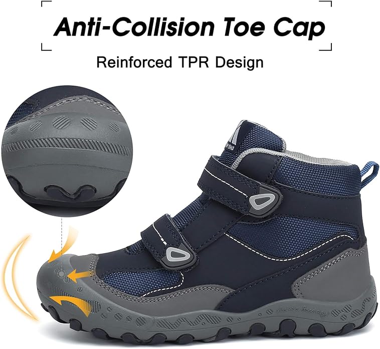 Mishansha Kids Hiking Boots Toddler Girls Boys Hiking Shoes Water-Resistant Anti-Collision Non-Slip Athletic Outdoor Trekking Boots