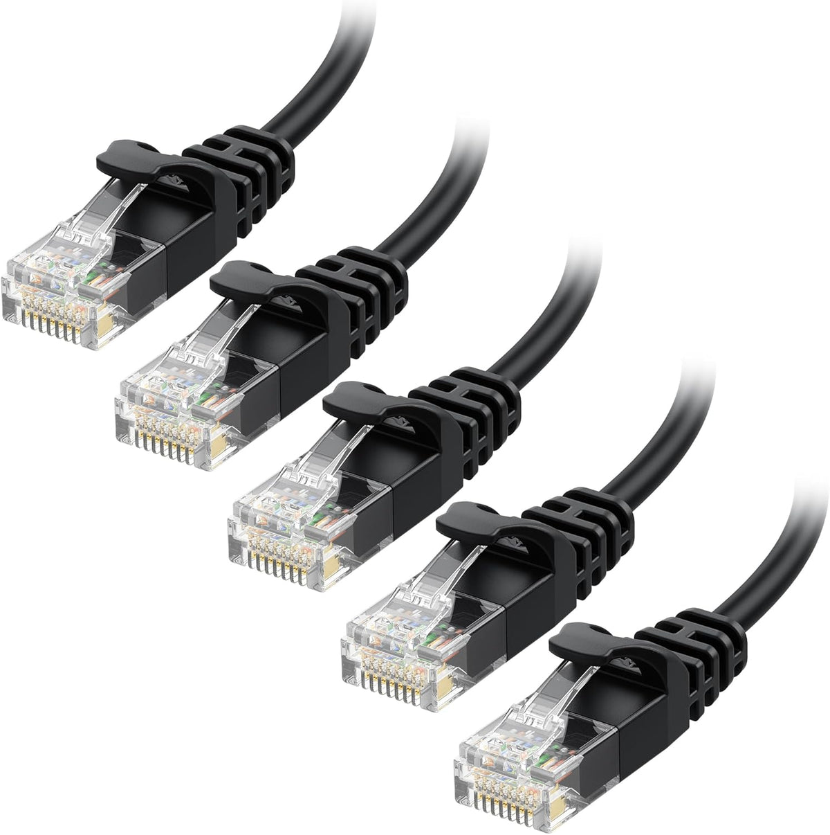 10Gbps 5-Pack 6 5ft, 6 Cat6 Cable Matters Snagless Cat Ethernet Cable - Slim Profile Cat Cable, Cord, Thin Ethernet